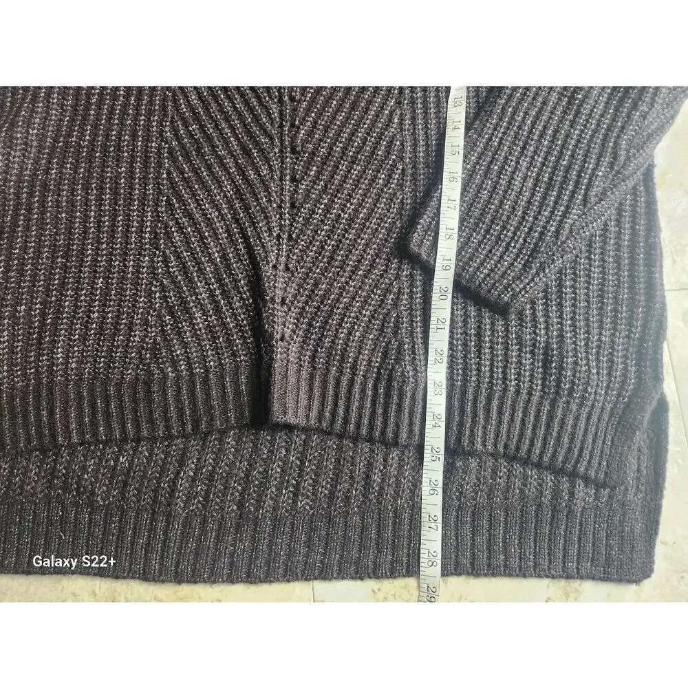 S5 Time and Tru cowl neck sweater charcoal ribbed knit NWT - Picture 3 of 12